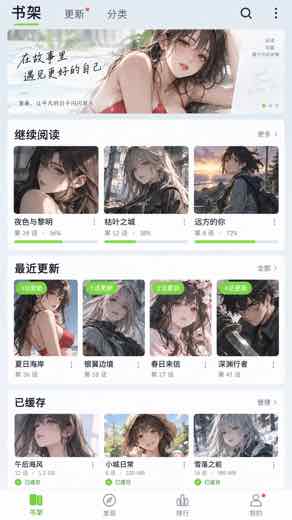 漫画软件书架界面